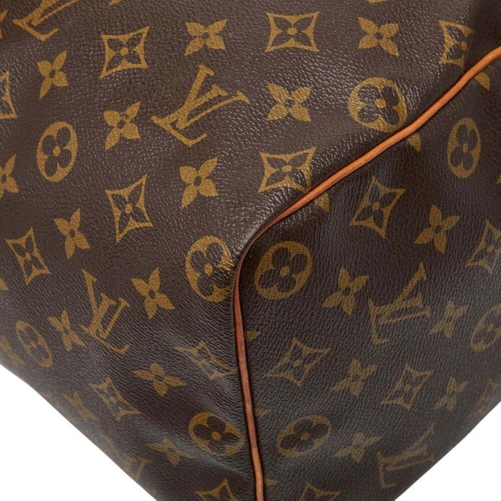 LOUIS VUITTON Authentic Brown Monogram Leather Speedy 40 Boston Bag - Picture 4 of 12